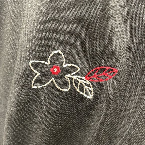 BonWorth Black Embroidered Floral Pullover Sweatshirt Small - Picture 5 of 12